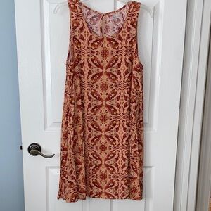Taylor & Sage Red and Cream Patterned Mini Dress
